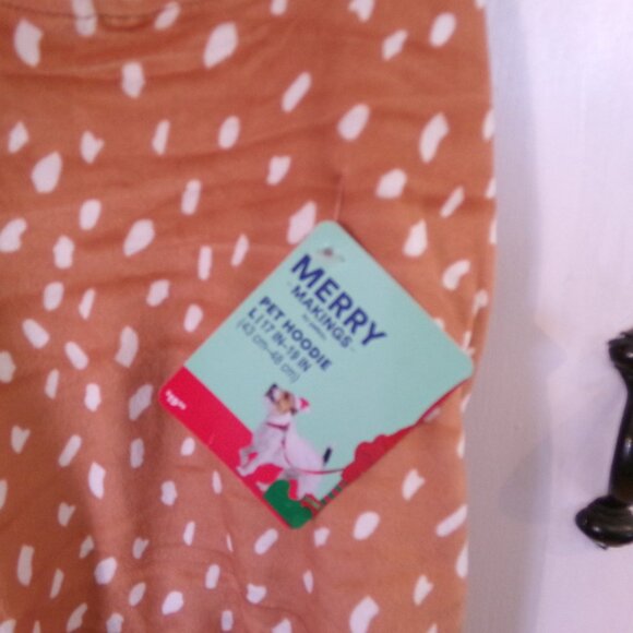 Merry Makings by Petco NWT Spotted Reindeer Pet Hoodie Sz L - Picture 3 of 5